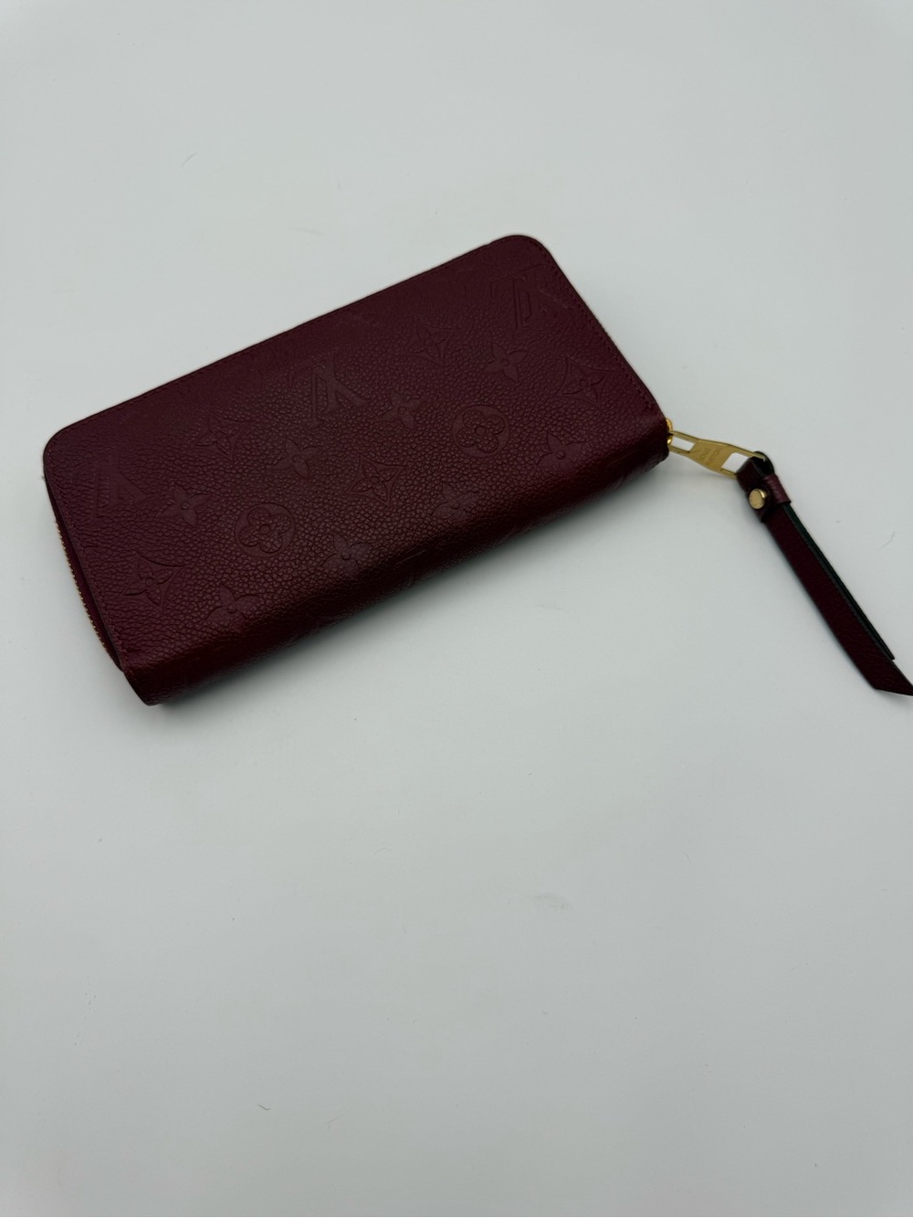 Louis Vuitton long wallet in burgundy Emprente leather